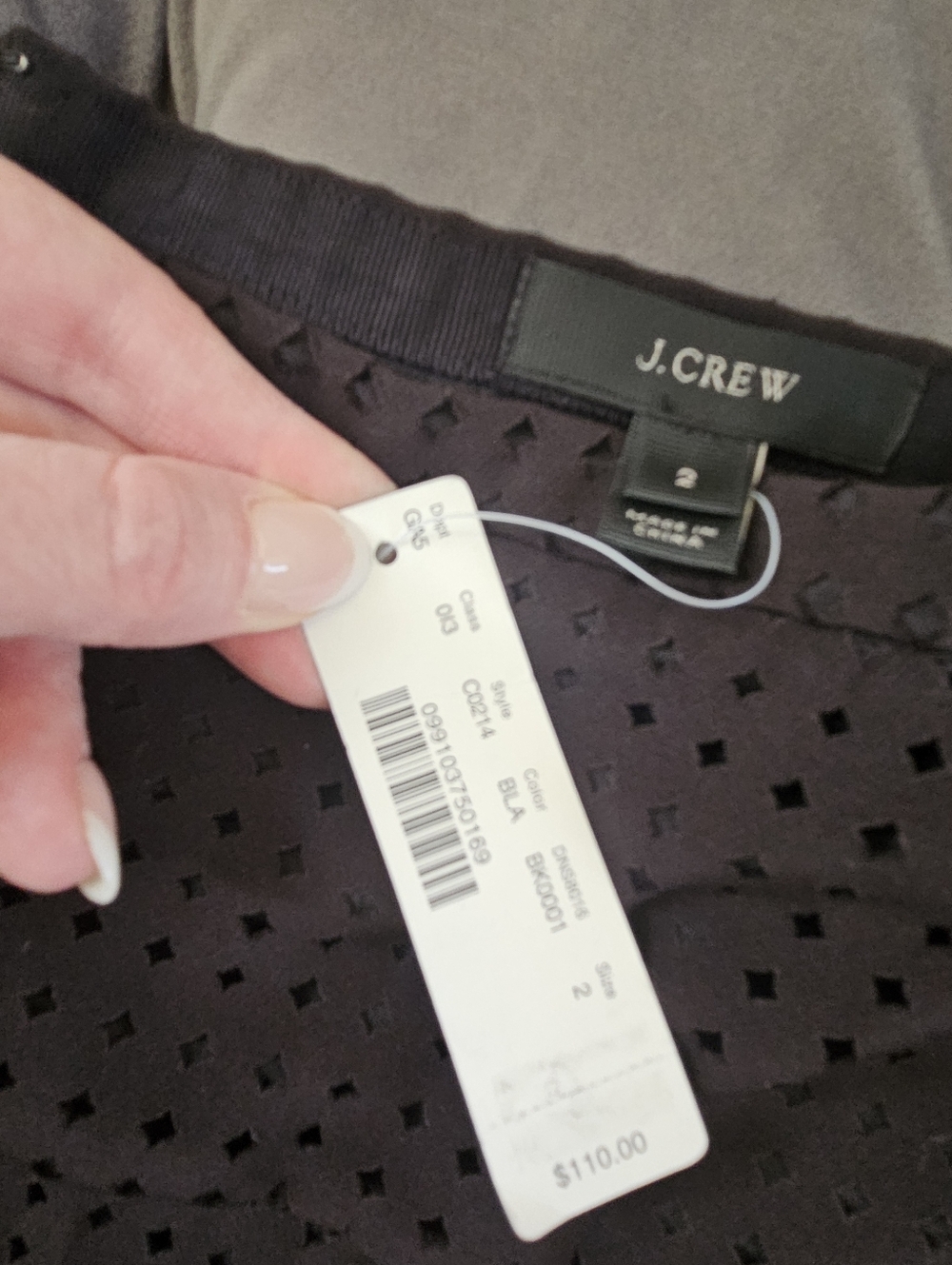 J.Crew Black Pleated Eyelet Skirt NWT - Picture 5 of 6